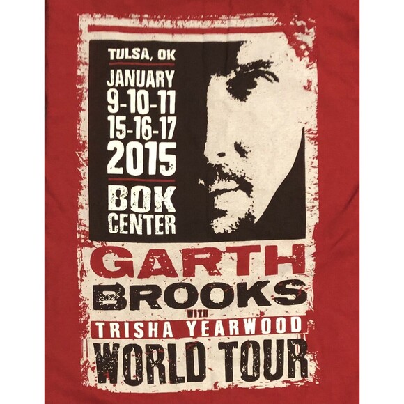 Garth Brooks Trisha Yearwood 2015 World Tour Tulsa Concert Small T-Shirt DS - Picture 2 of 7